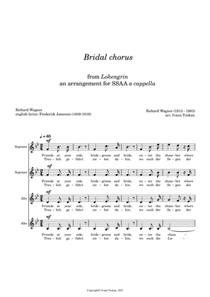 Book cover for Wedding March (Bridal chorus) from Lohengrin, for SSAA a cappella