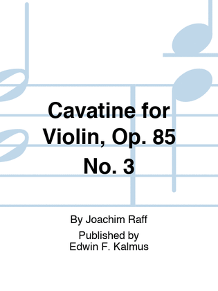 Book cover for Cavatine for Violin, Op. 85 No. 3