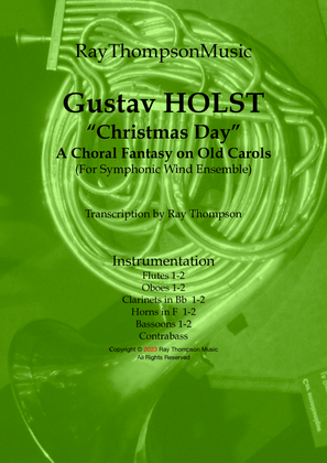 Book cover for Holst: "Christmas Day" (A Choral Fantasy on Old Carols) - Symphonic wind