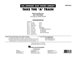 Book cover for Take The 'A' Train (arr. Mark Taylor) - Conductor Score (Full Score)