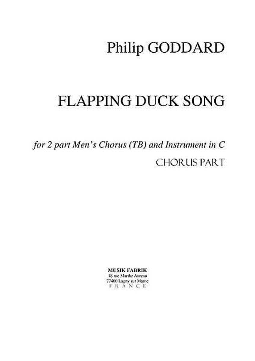 Flapping Duck Song by Philip Goddard TB - Sheet Music