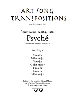 Book cover for PALADILHE: Psyché (transposed to 7 keys: A, A-flat, G, G-flat, F, E, E-flat major)