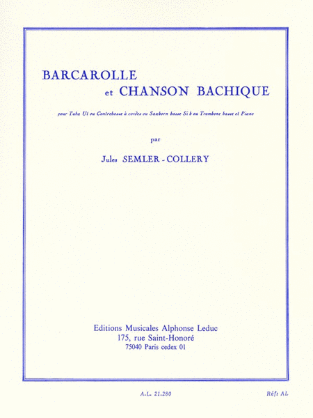 Barcarolle And Bacchanalian Song, For Tuba, Double Bass, Bass Sa