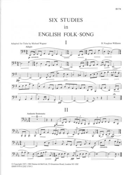 Six Studies in English Folk Song for Tuba