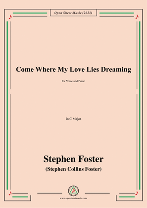 Book cover for S. Foster-Come Where My Love Lies Dreaming,in C Major