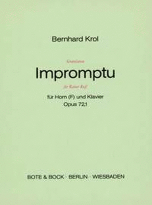 Book cover for Gratulation Impromptu fur Rainer Rus op. 72/1