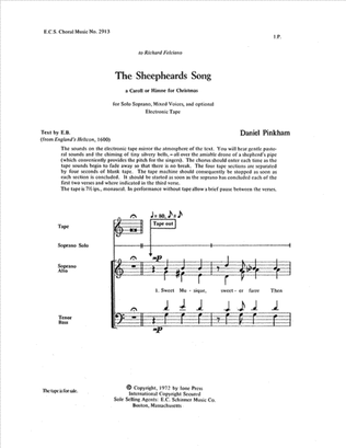 Book cover for The Sheepheard's Song (Choral Score)