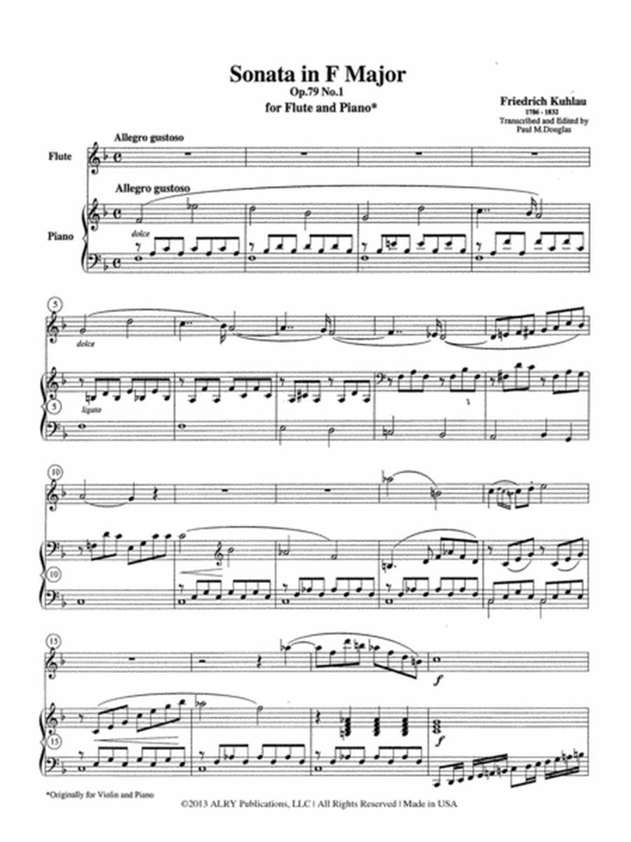 Three Sonatas, Vol. I: Sonata in F Major, Op. 79, No. 1