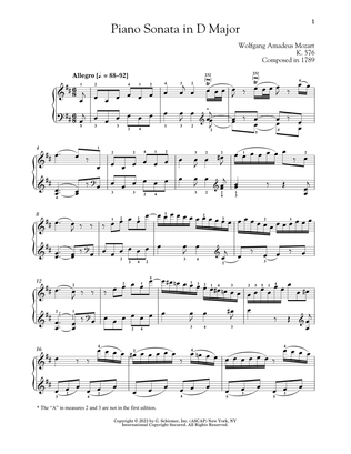 Book cover for Piano Sonata In D Major, K. 576