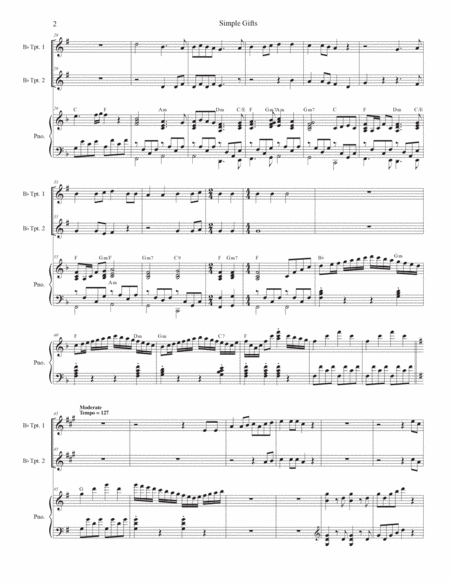 Simple Gifts Sheet music for Trombone, Tuba, Trumpet in b-flat