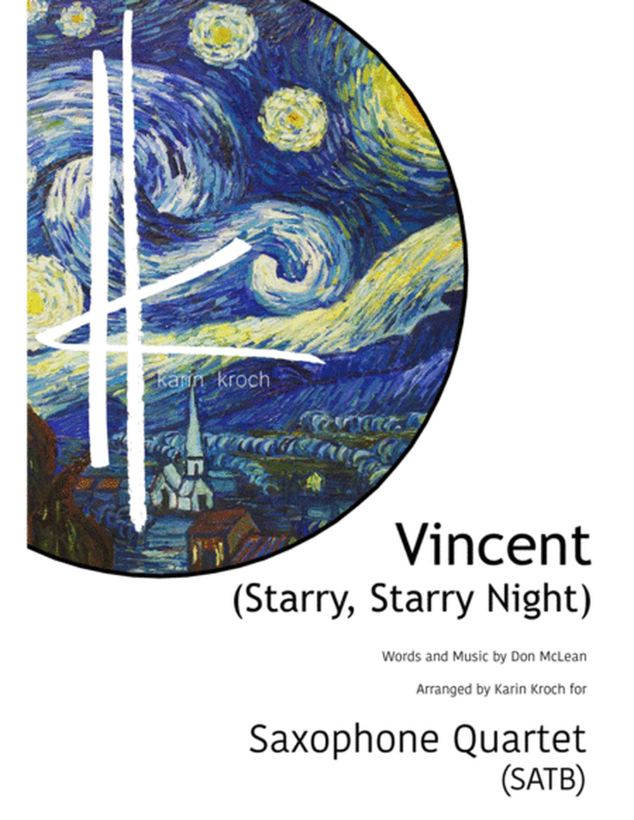 Vincent (Starry, Starry Night) for Saxophone Quartet (SATB) image number null