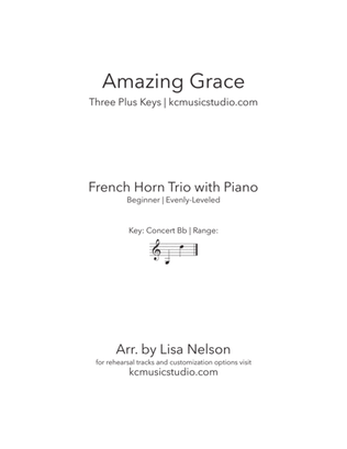 Book cover for Amazing Grace - French Horn Trio with Piano Accompaniment