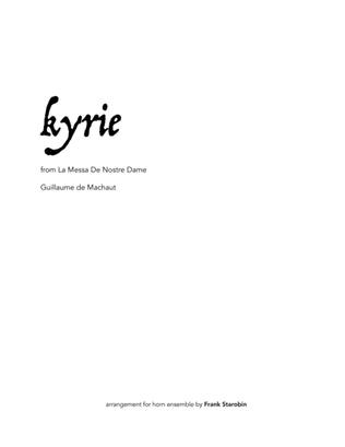 Book cover for Kyrie from Messe de Nostre Dame for Horn Choir