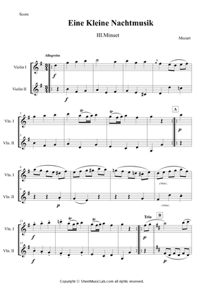 Book cover for Serenade No.13 "Eine Kleine Nachtmusik" in G major, K.525 3.Minuet