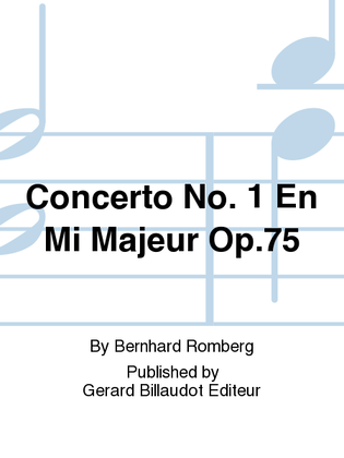 Book cover for Concerto No. 1 En Mi Majeur Op. 75