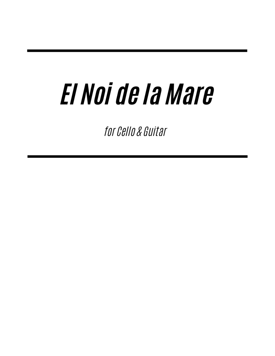 El Noi de la Mare (for Cello and Guitar) image number null