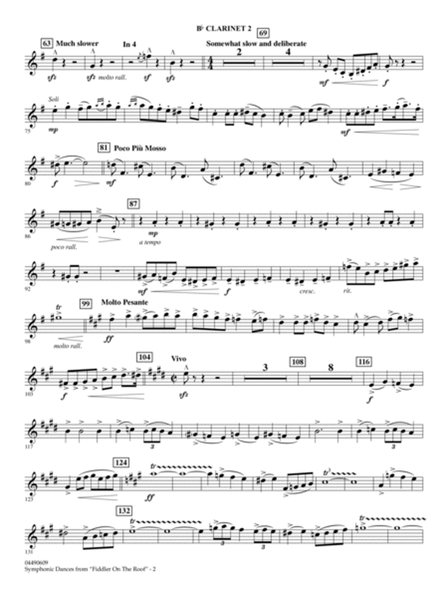 Symphonic Dances (from Fiddler On The Roof) (arr. Ira Hearshen) - Bb Clarinet 2