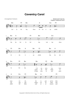 Book cover for Coventry Carol (Key of B Minor)