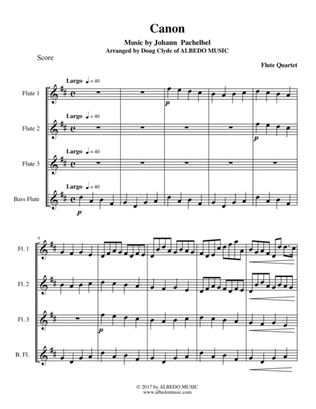 Book cover for Pachelbel's Canon for Flute Quartet