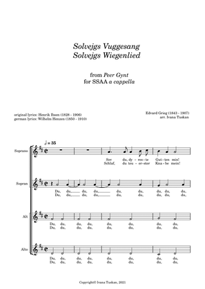 Book cover for Solvejgs Vuggesang - Solvejgs Wiegenlied (lullabye) for SSAA a cappella