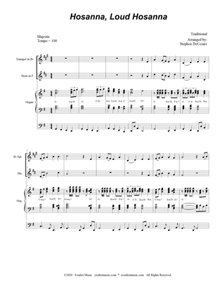Hosanna, Loud Hosanna (Duet for Bb-Trumpet and French Horn - Organ accompaniment)