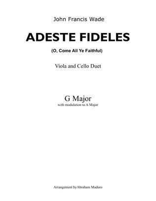 Book cover for Adeste Fideles (O, Come All Ye Faithful) Viola and Cello Duet