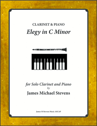 Book cover for Elegy in C Minor - Reflective Clarinet & Piano