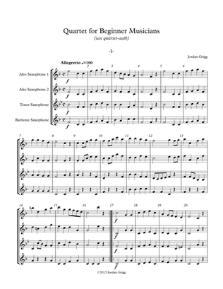 Book cover for Quartet for Beginner Musicians (sax quartet aatb)