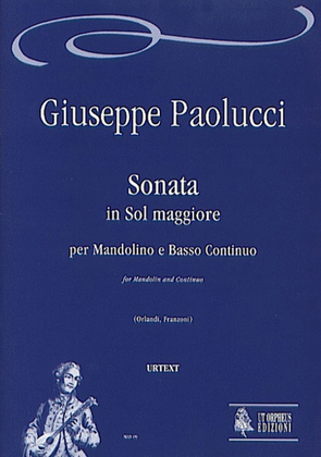 Book cover for Sonata in G Major for Mandolin and Continuo