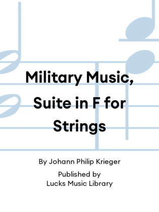 Book cover for Military Music, Suite in F for Strings
