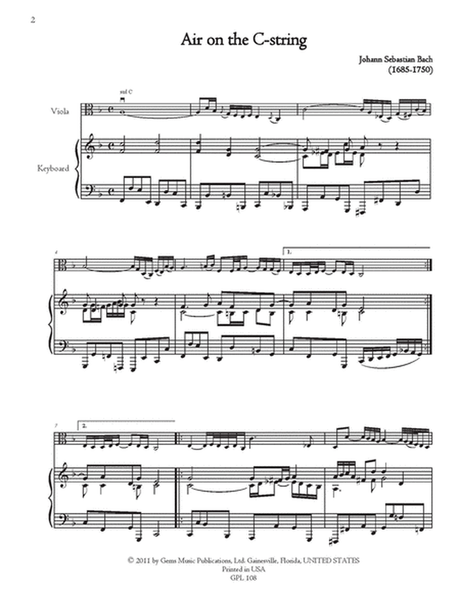 8 Transcriptions for Viola and Piano