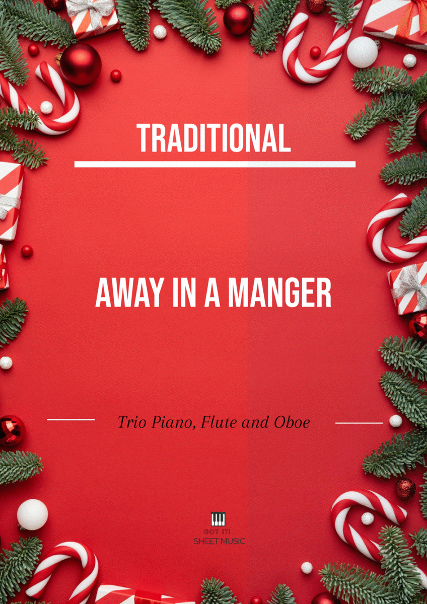 Traditional - Away In a Manger (Trio Piano, Flute and Oboe) with chords image number null