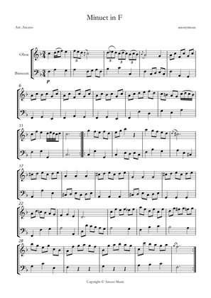 Book cover for bwv anh 113 minuet in F sheet music Oboe and Bassoon