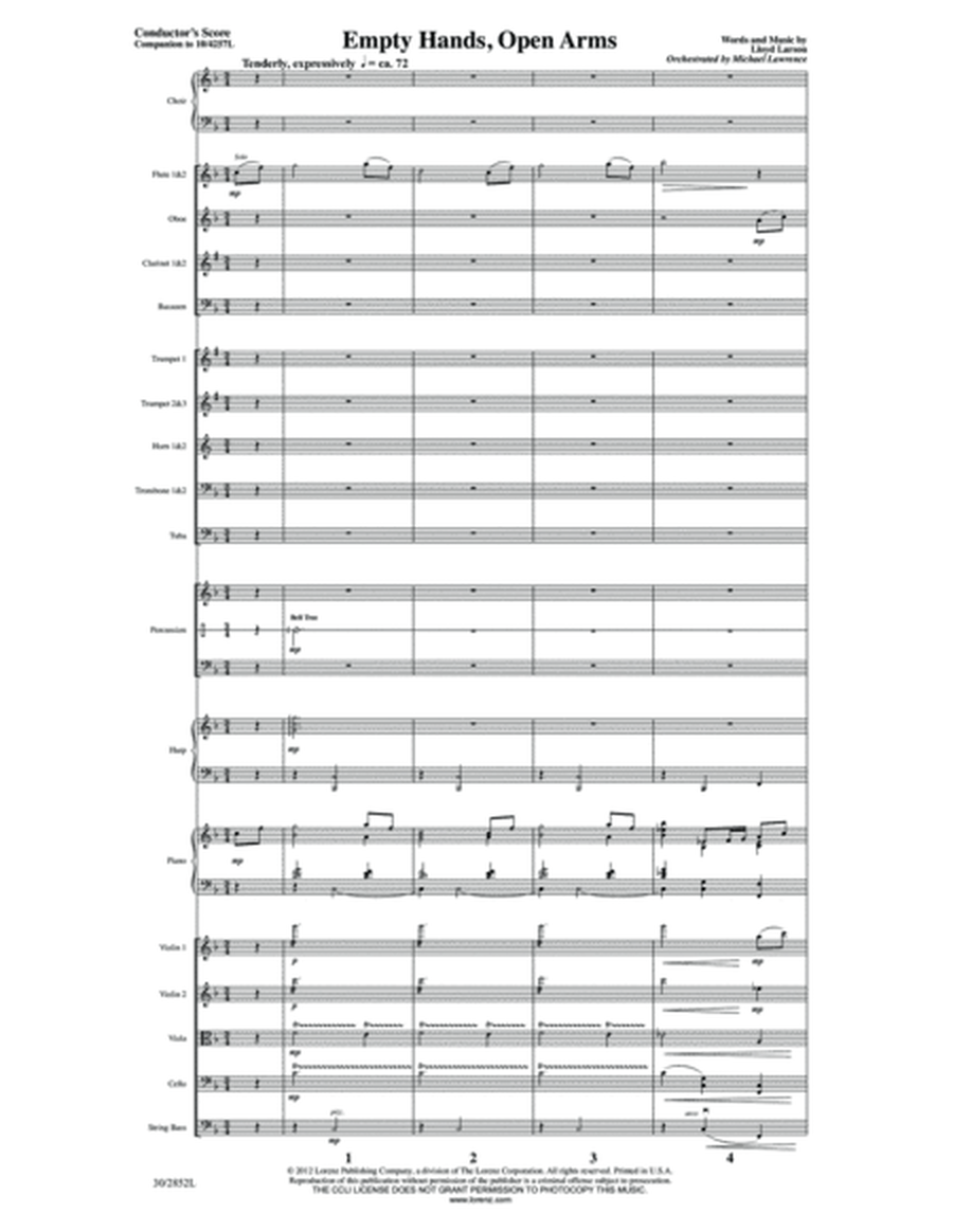 Empty Hands, Open Arms - Orchestral Score with Printable Parts - Digital