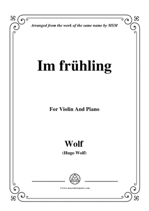 Book cover for Wolf-Im frühling, for Violin and Piano