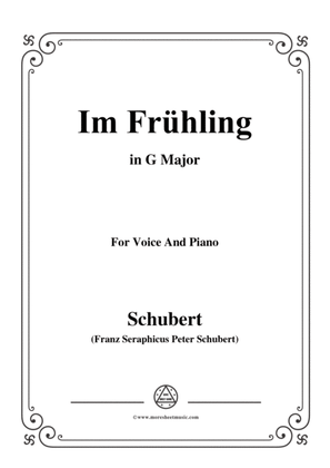 Book cover for Schubert-Im Frühling in G Major,for voice and piano