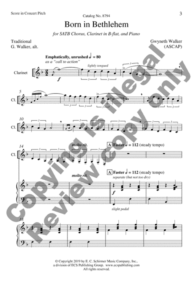 Born in Bethlehem (Choral Score) image number null