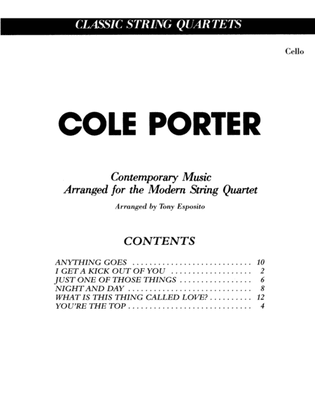 Book cover for Cole Porter (Classic String Quartets): Cello