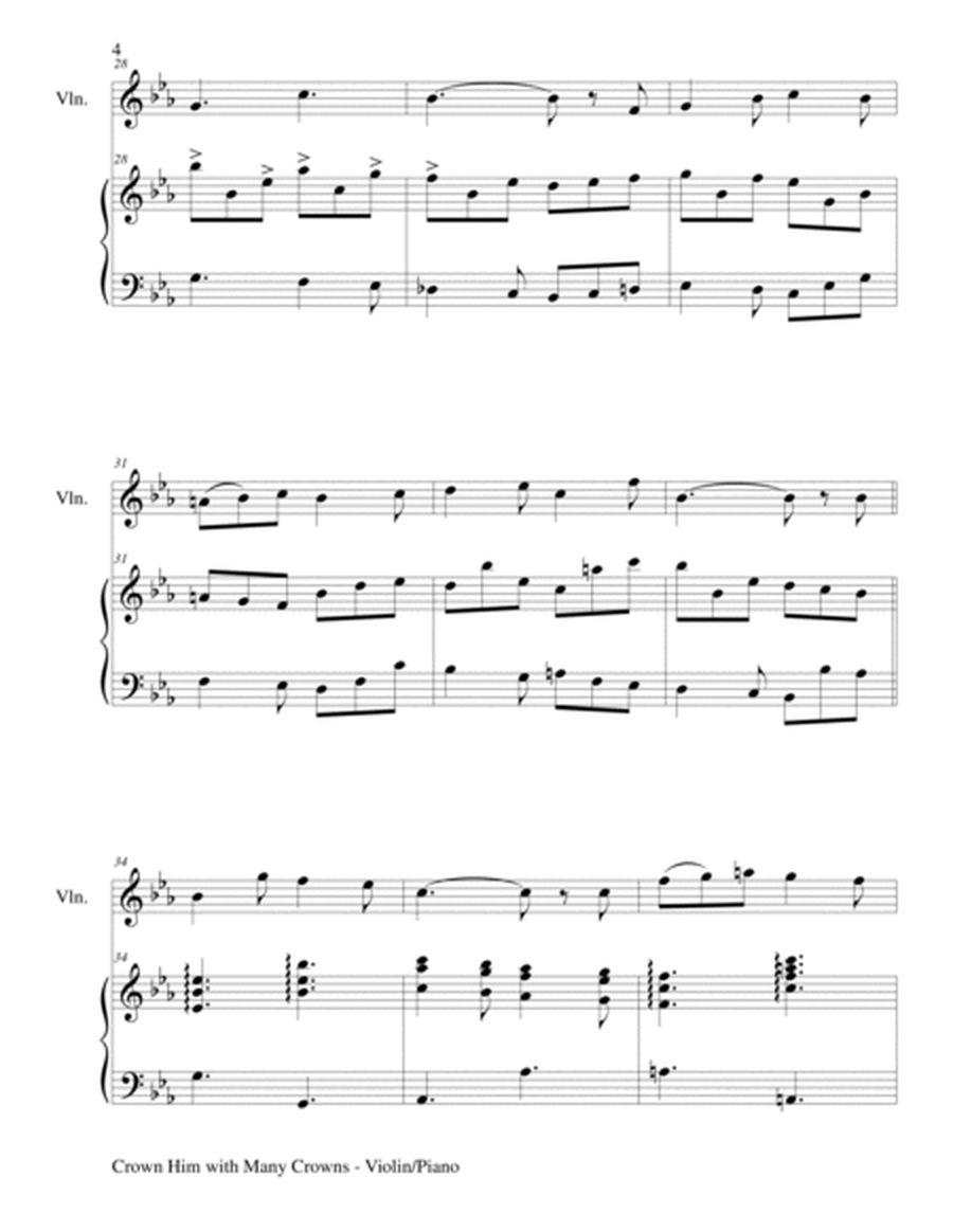 CROWN HIM WITH MANY CROWNS (Duet – Violin and Piano/Score and Parts) image number null