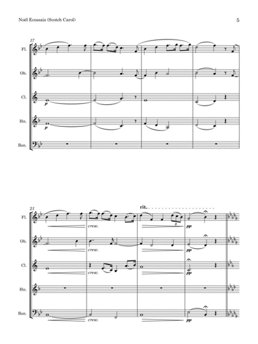 Alexandre Guilmant | Noël Ecossais (Scotch Carol) | for Wind Quintet by Felix Alexandre Guilmant Woodwind Quintet - Digital Sheet Music