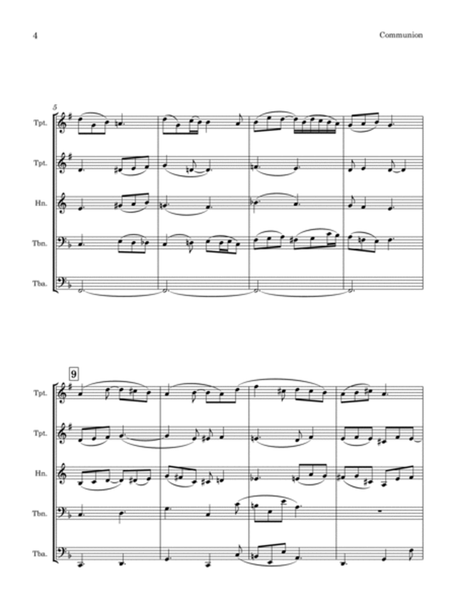 William Faulkes | Communion (Introductory Voluntary) | for Brass Quintet image number null