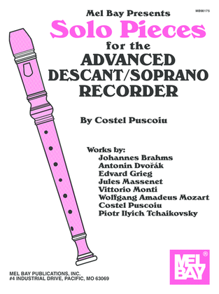 Book cover for Solo Pieces for the Advanced Descant/Soprano Recorder