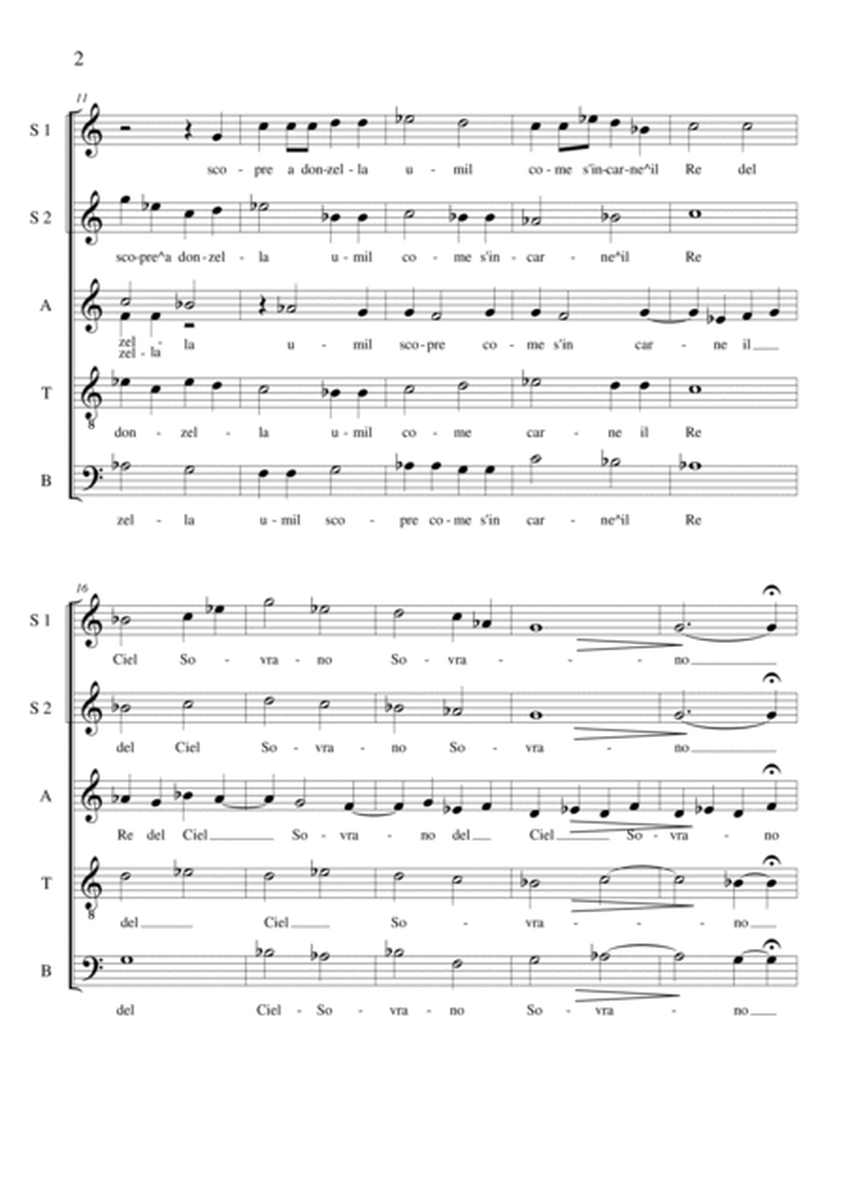Angel dal ciel disceso - Sacred Motet for Choir SSATB a cappella image number null