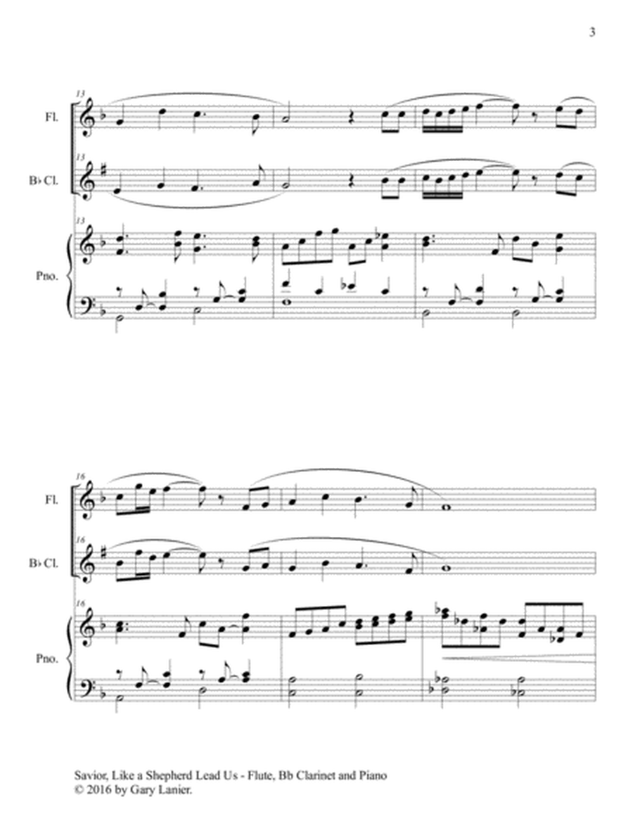 SAVIOR, LIKE A SHEPHERD LEAD US (Trio – Flute, Bb Clarinet & Piano with Parts) image number null
