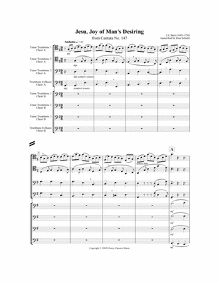 Book cover for Jesu Joy of Man’s Desiring for 8-part Trombone Ensemble