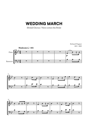 Book cover for Richard Wagner - Wedding March (Here comes the Bride) (for Flute and Bassoon)