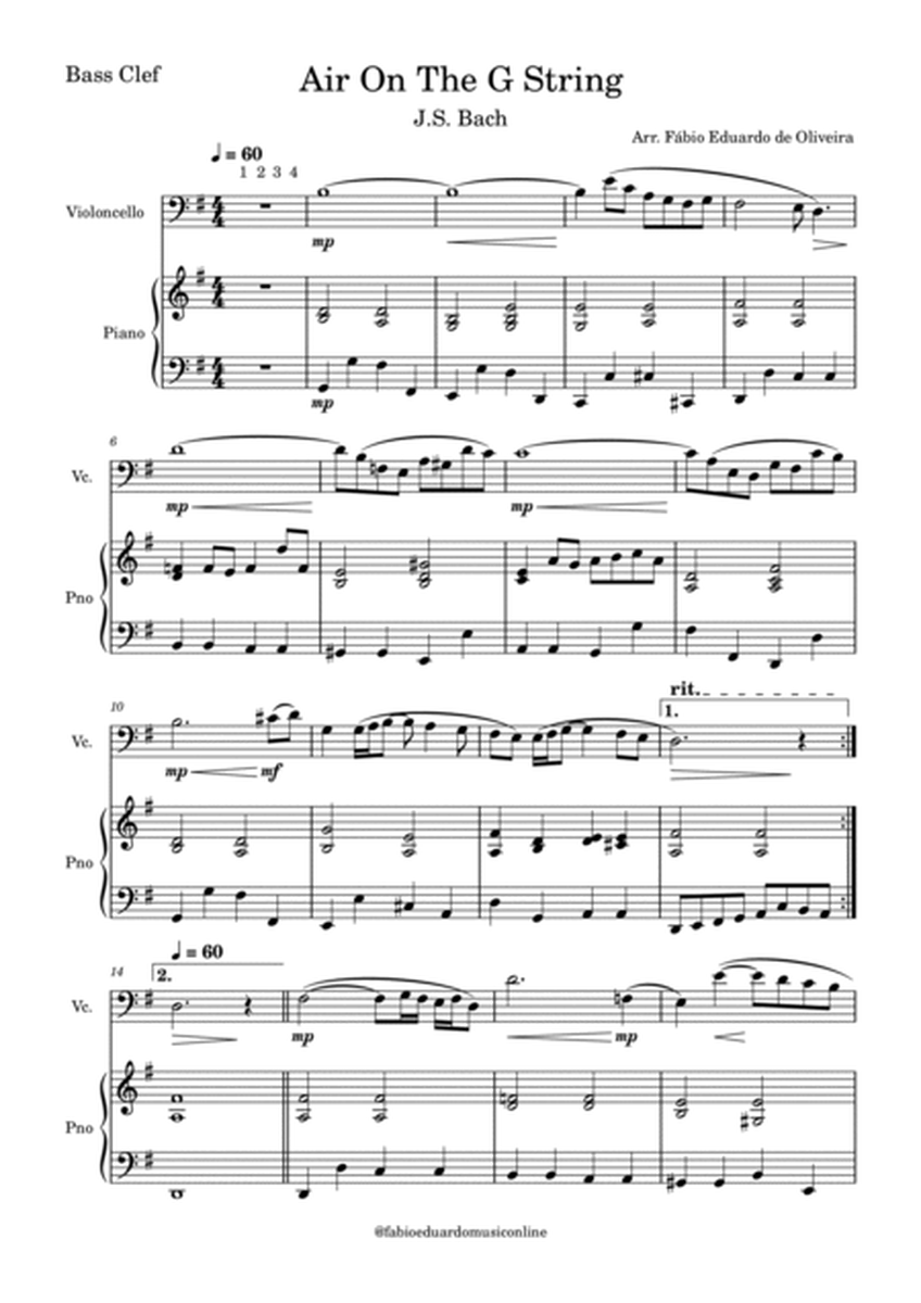 Air On The G String (Bach) - PDF Sheet Music + MP3 Playback image number null