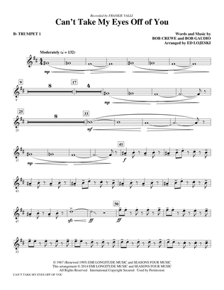 Book cover for Can't Take My Eyes Off Of You (from Jersey Boys) (arr. Ed Lojeski) - Bb Trumpet 1