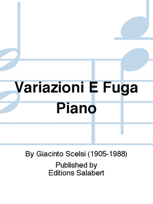 Book cover for Variazioni E Fuga Piano