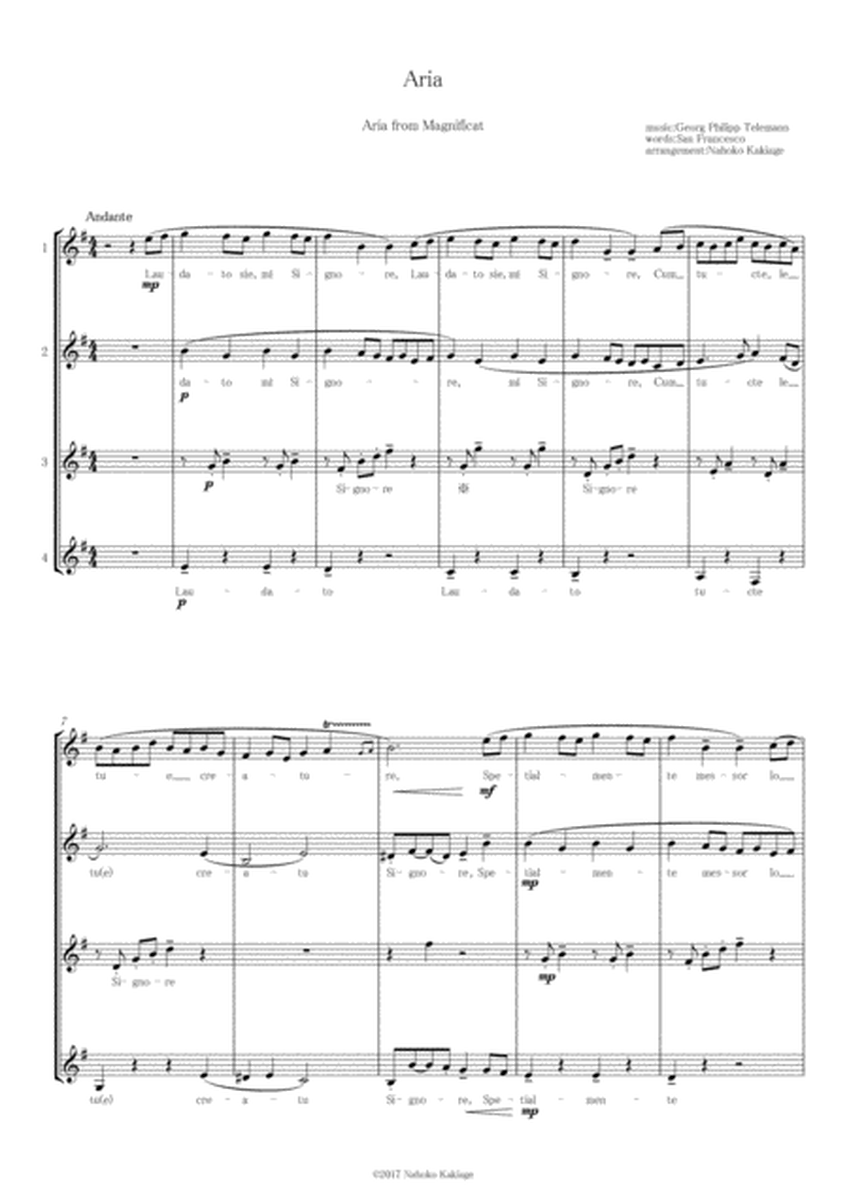 Aria from Magnificat G. P. Telemann Female Quartet image number null